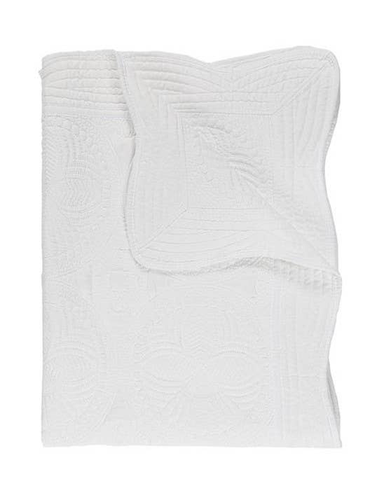 Heirloom Quilt - Baby Quilt Blanket Monogram: White & Pink