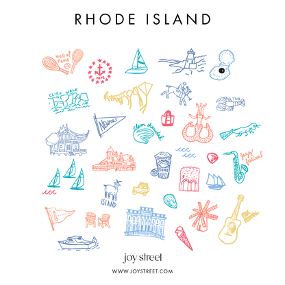 Rhode Island Large Travel Pouch: Rhode Island - Sunny Day Multi / OS