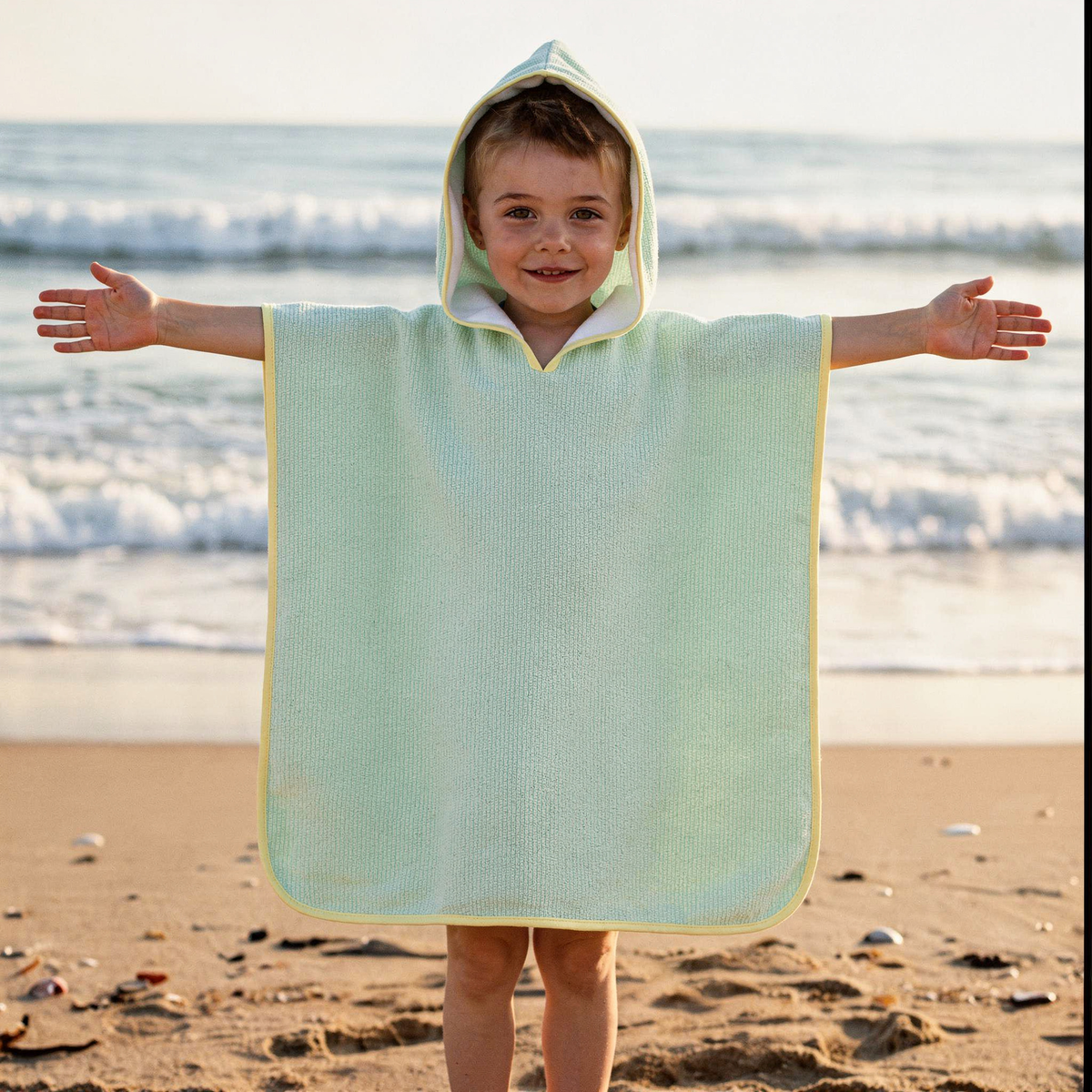 Seersucker Hooded Beach Towel : Pink