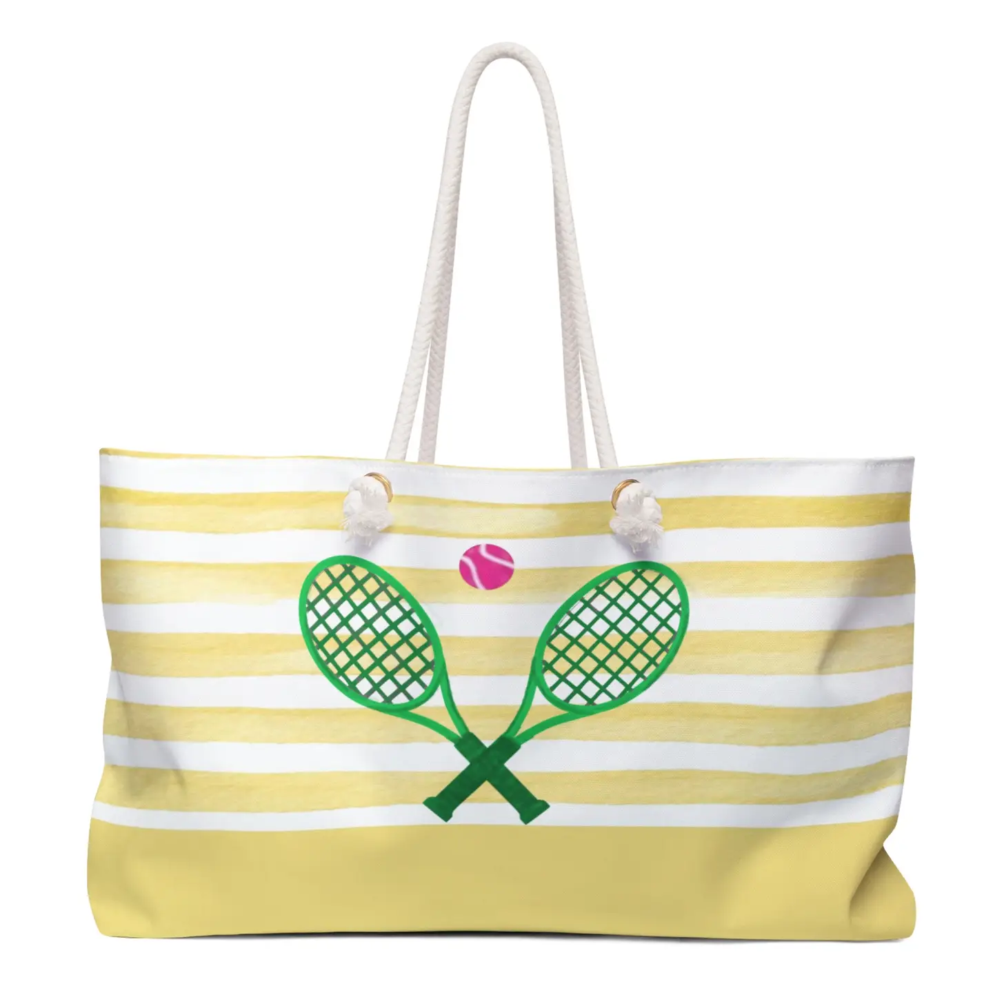 Weekender Tote Bag - Yellow Stripes W Tennis