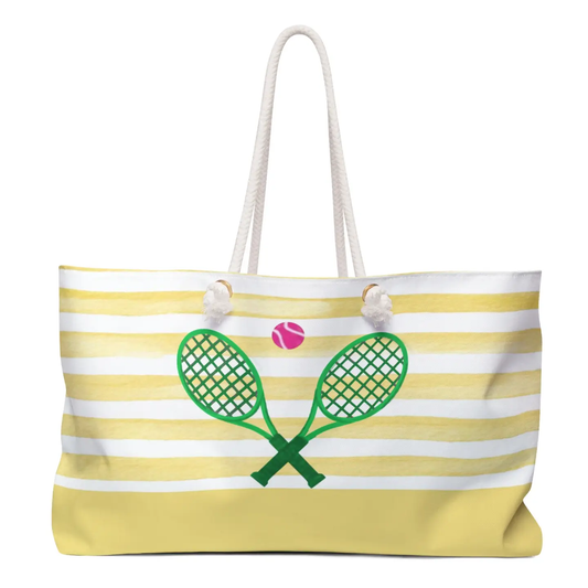 Weekender Tote Bag - Yellow Stripes W Tennis
