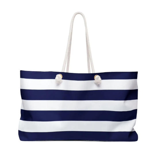 Weekender Tote Bag - Navy Stripe