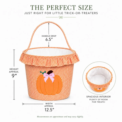 Personalized Ruffled Trick-Or-Treat Pumpkin Tote