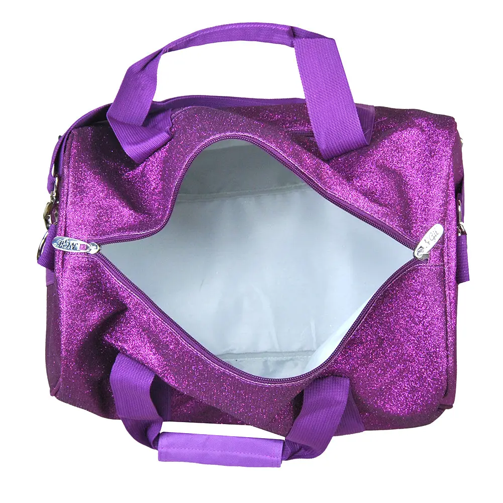 Purple Large Glitter Duffel Bag