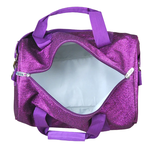 Purple Large Glitter Duffel Bag