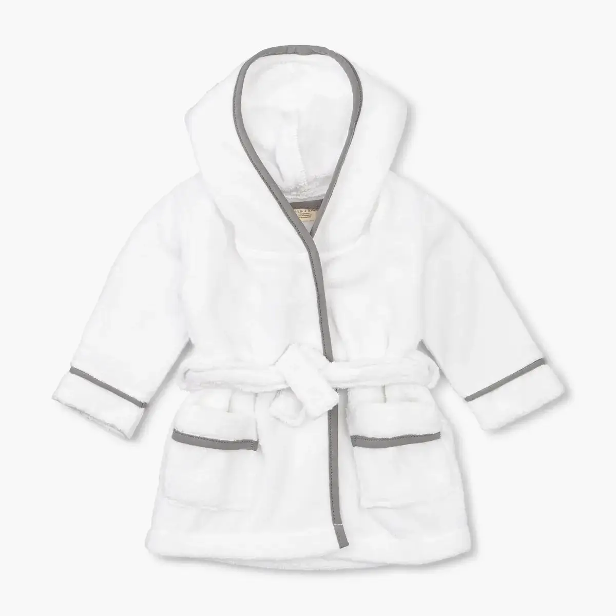 Terry Bathrobe_white + Grey