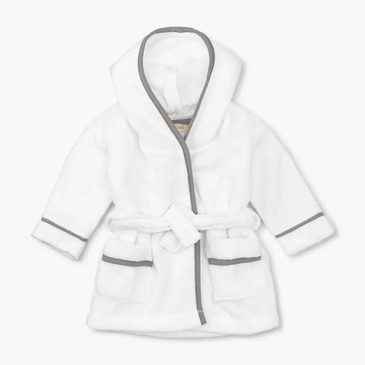 Terry Bathrobe_white + Grey