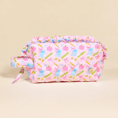 Essentials Quilted Cosmetic Pouch–School's in Session