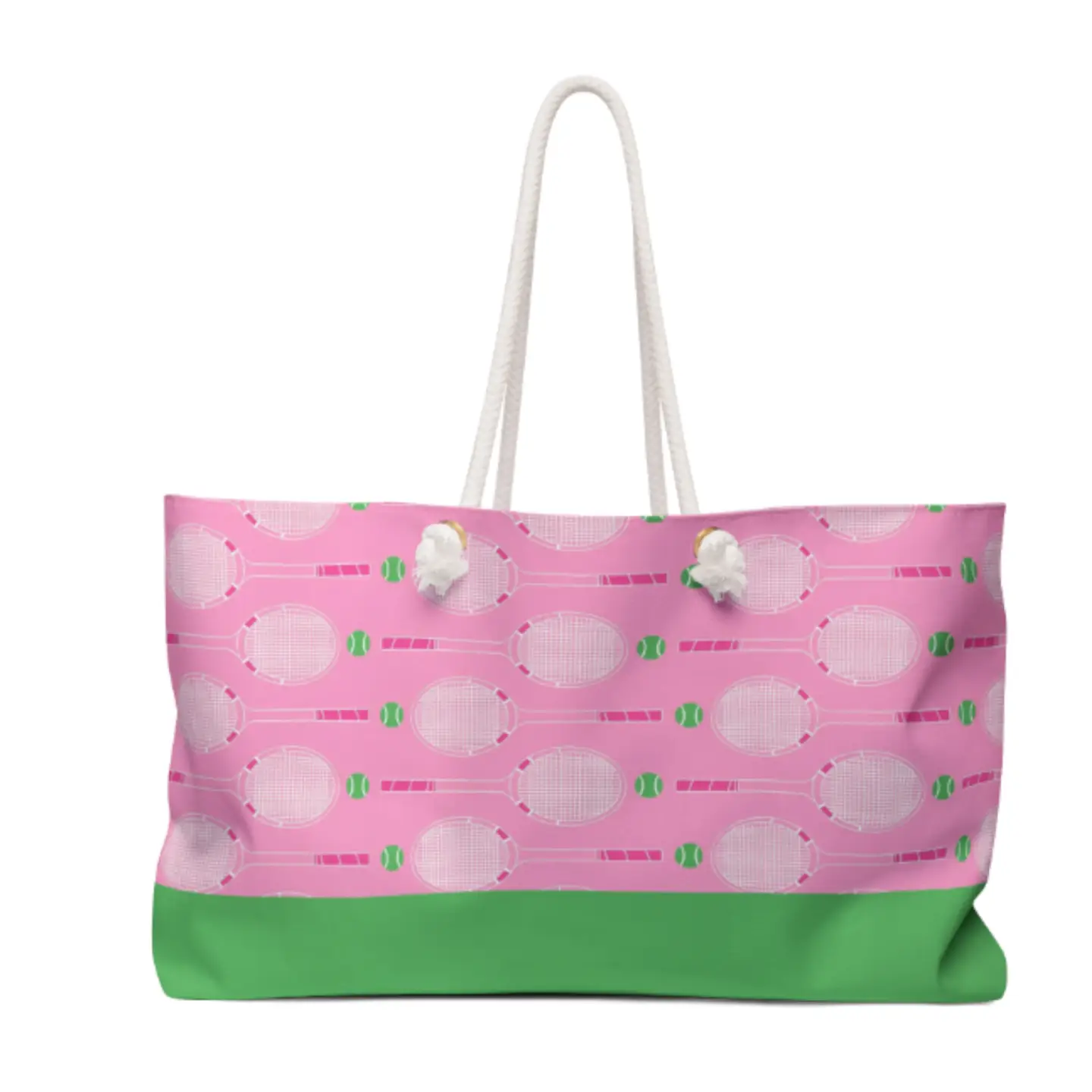 Weekender Tote Bag - Tennis Pink and Green