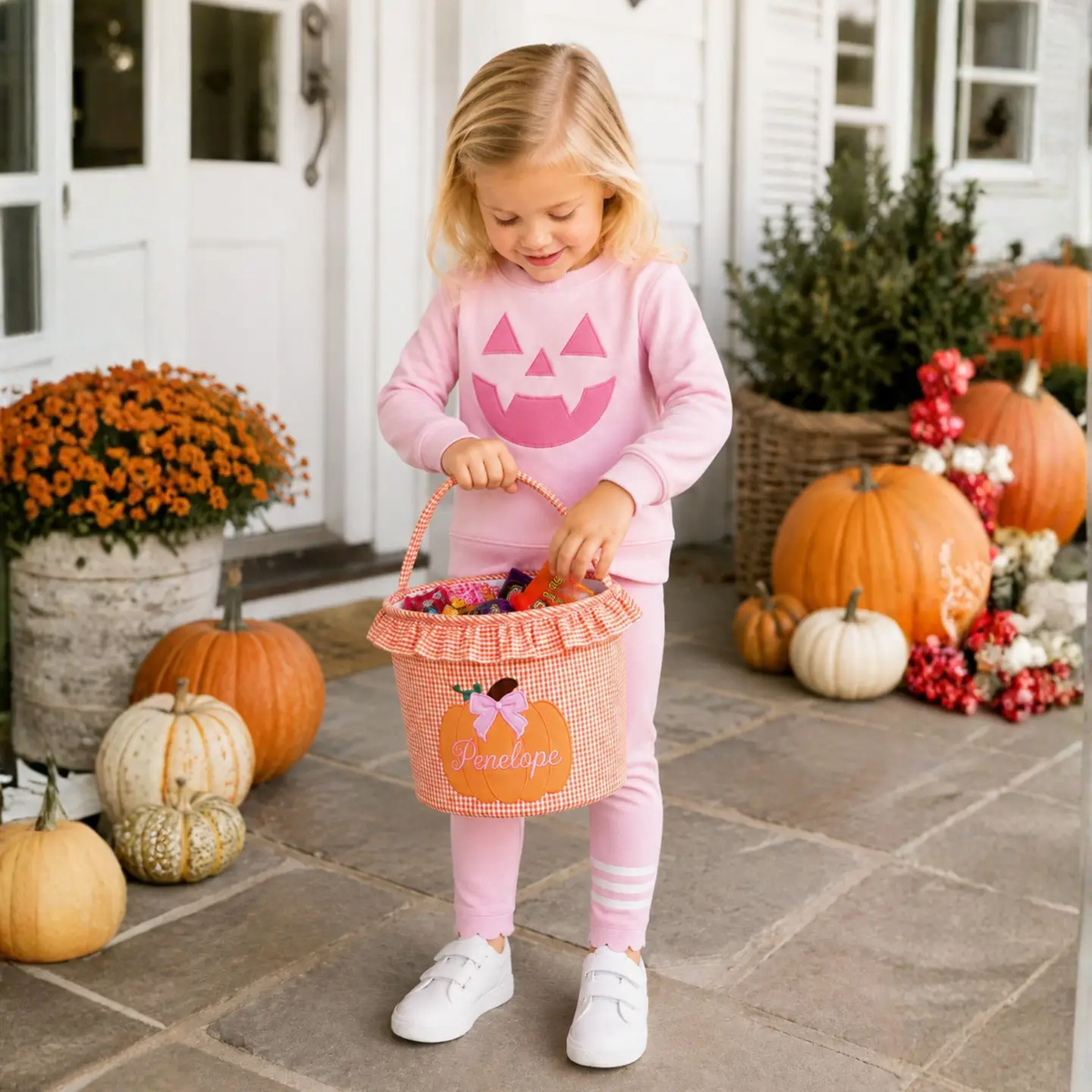 Personalized Ruffled Trick-Or-Treat Pumpkin Tote