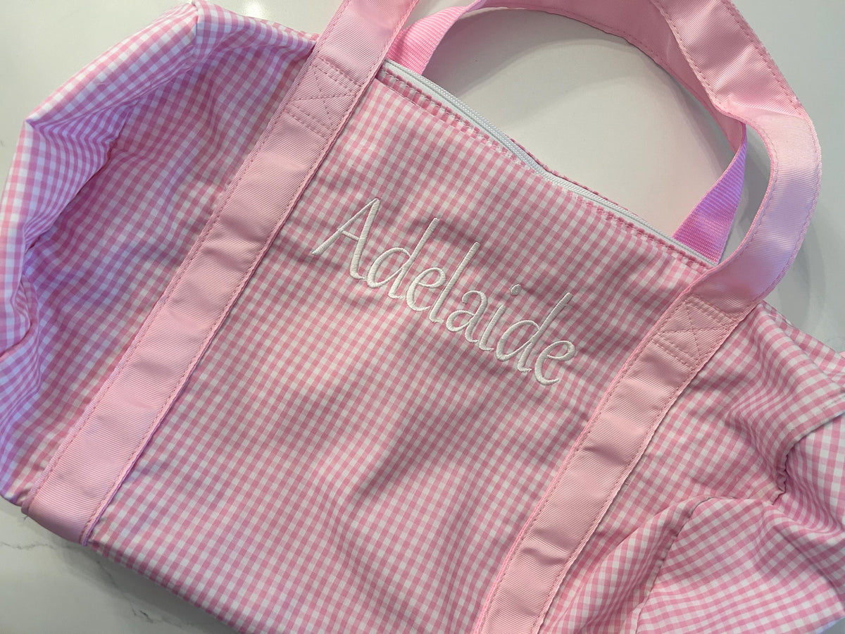 Pink Gingham Medium Duffel | Mint
