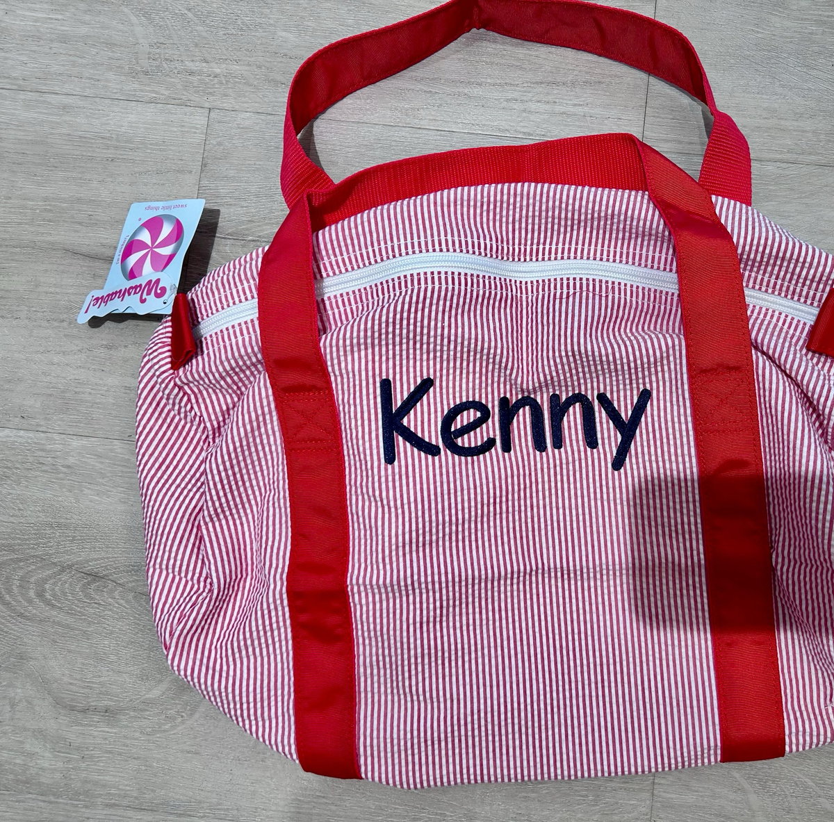 Red Seersucker Medium Duffel | Mint