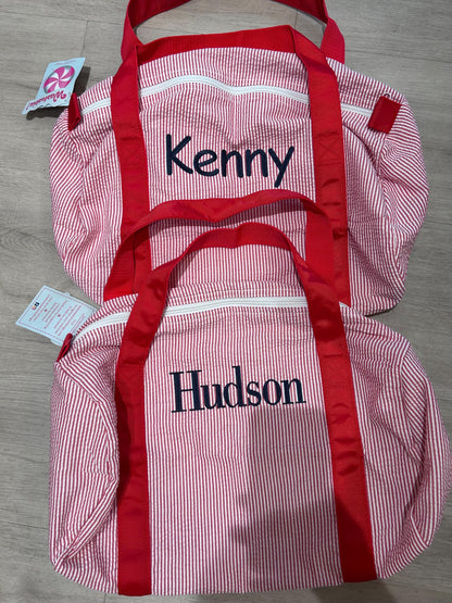 Red Seersucker Medium Duffel | Mint