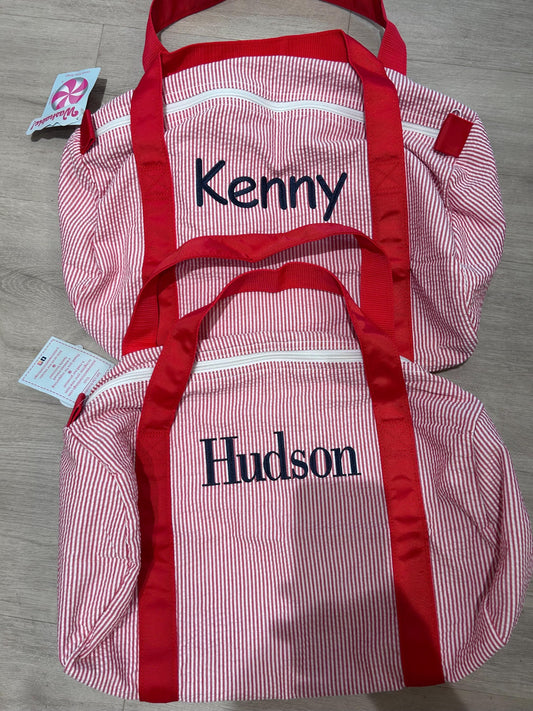 Red Seersucker Medium Duffel | Mint