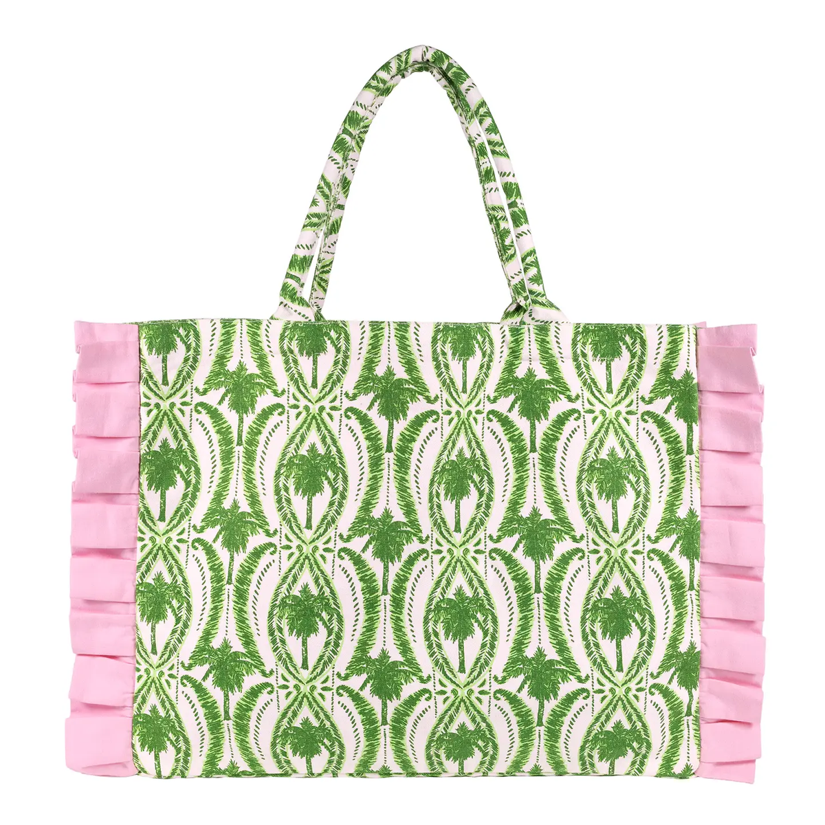 Ruffle Tote, Textured Palm Stripe: Lilly Pulitzer