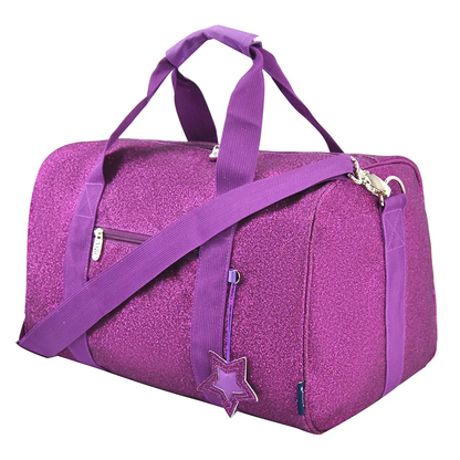 Purple Large Glitter Duffel Bag