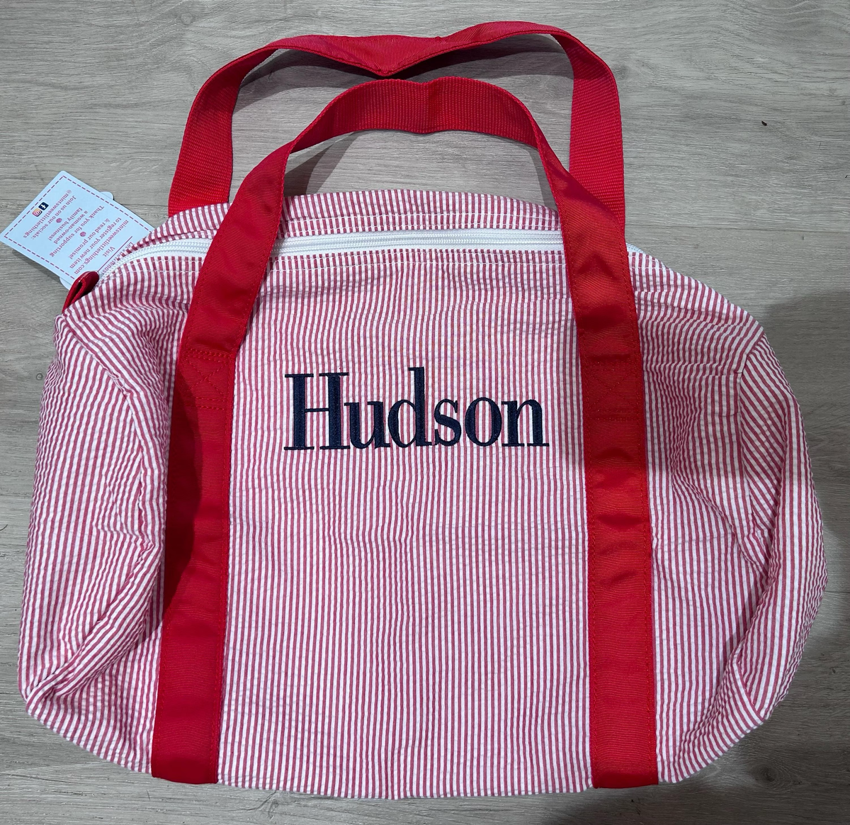 Red Seersucker Medium Duffel | Mint
