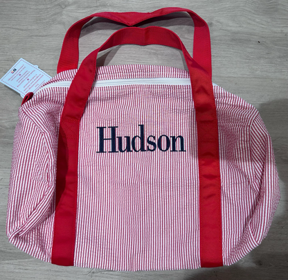 Red Seersucker Medium Duffel | Mint