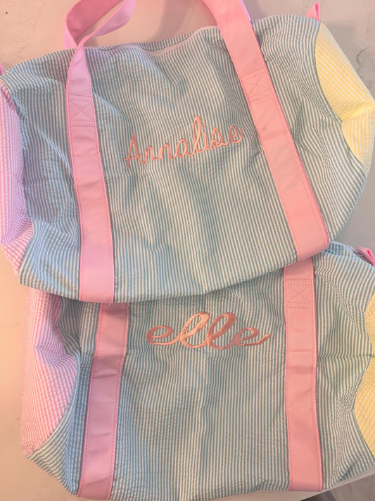 1989 Seersucker Medium Duffel | Mint