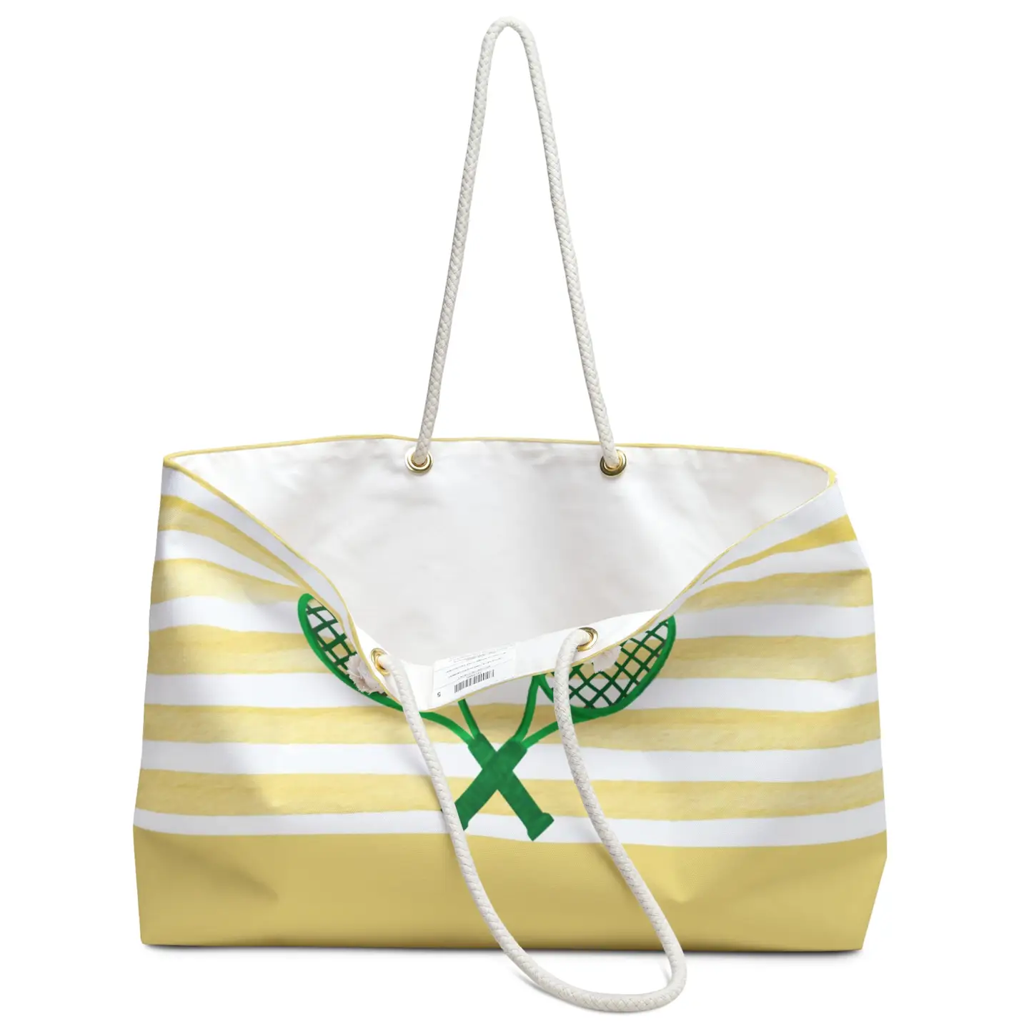 Weekender Tote Bag - Yellow Stripes W Tennis