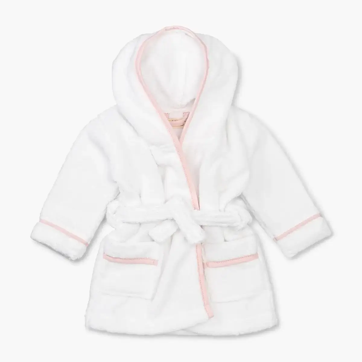 Terry Bathrobe_white + Pink